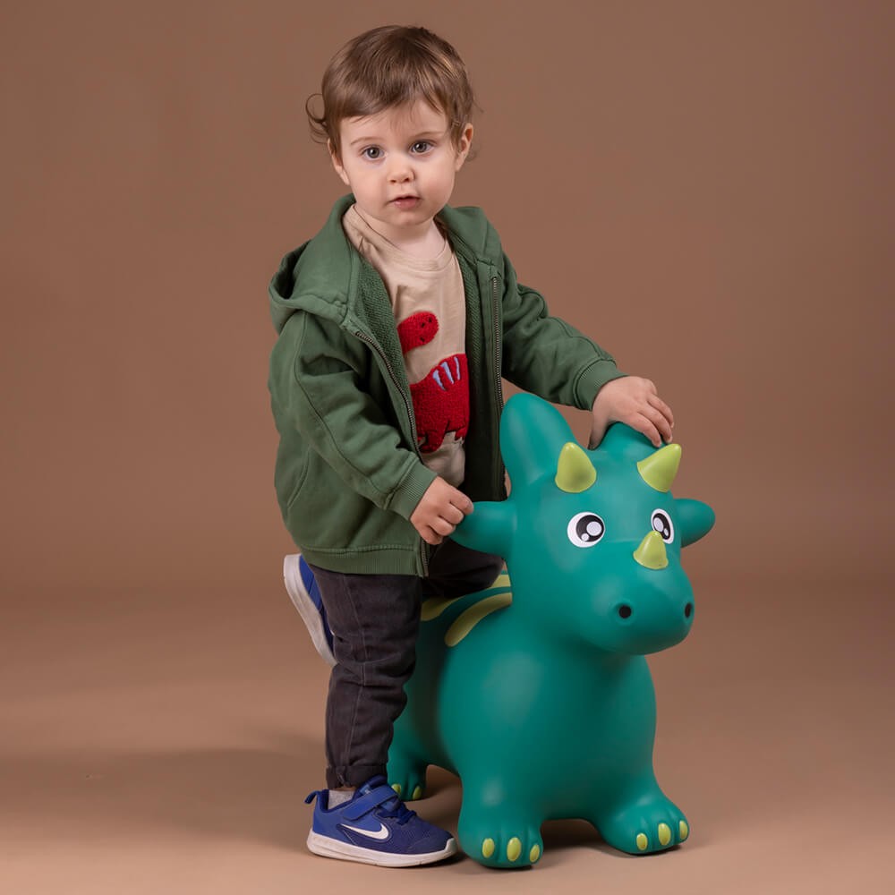 Eurekakids Jumping Dino | Inflatable Bouncer Dinosaur available at Bear & Moo