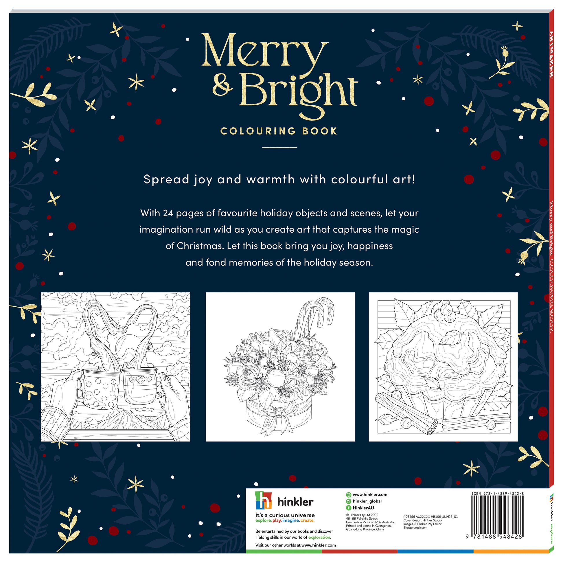 Hinkler Art Maker Merry and Bright Colouring Book available at Bear & Moo