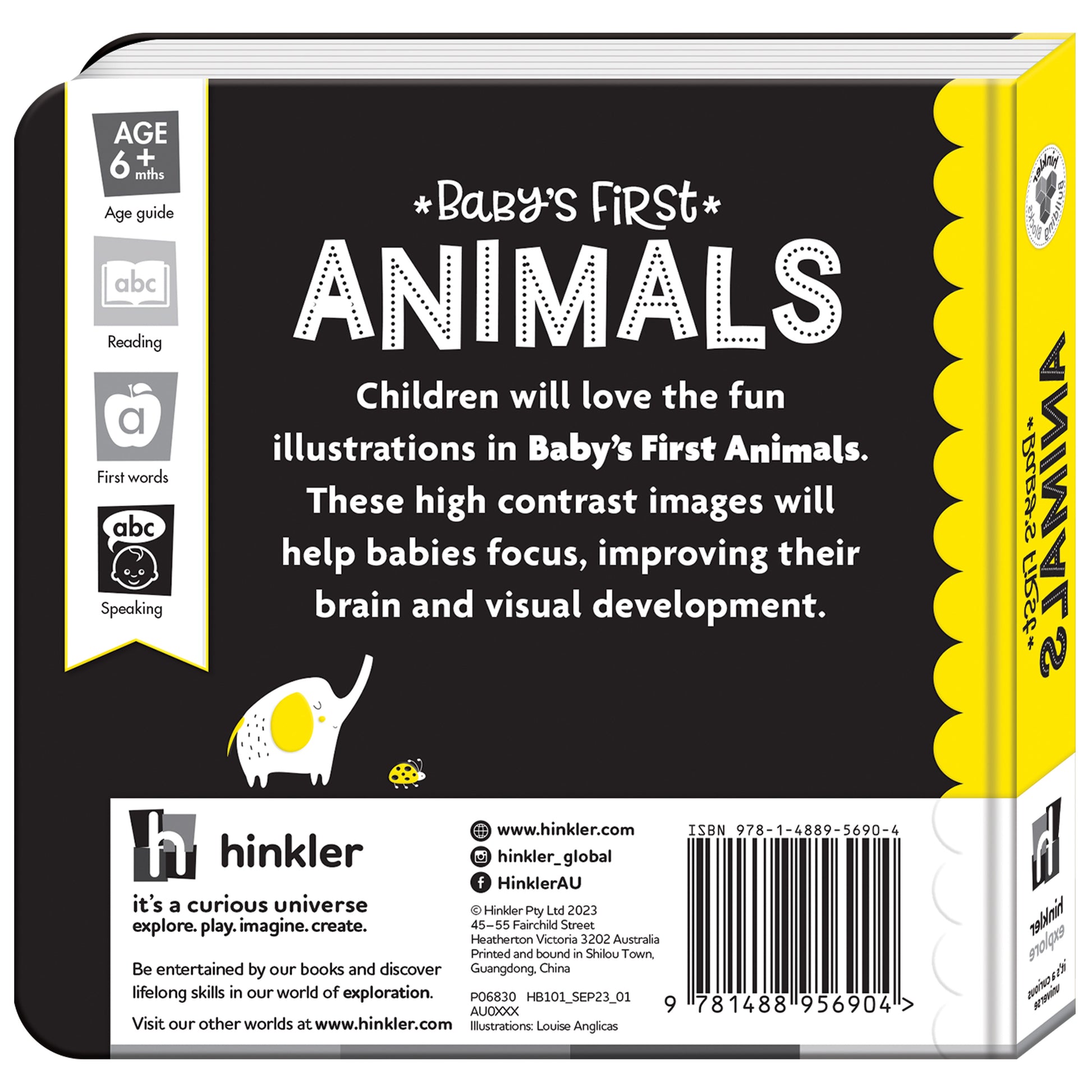 Hinkler Baby's First Animals | High Contrast Board Book | Bear & Moo