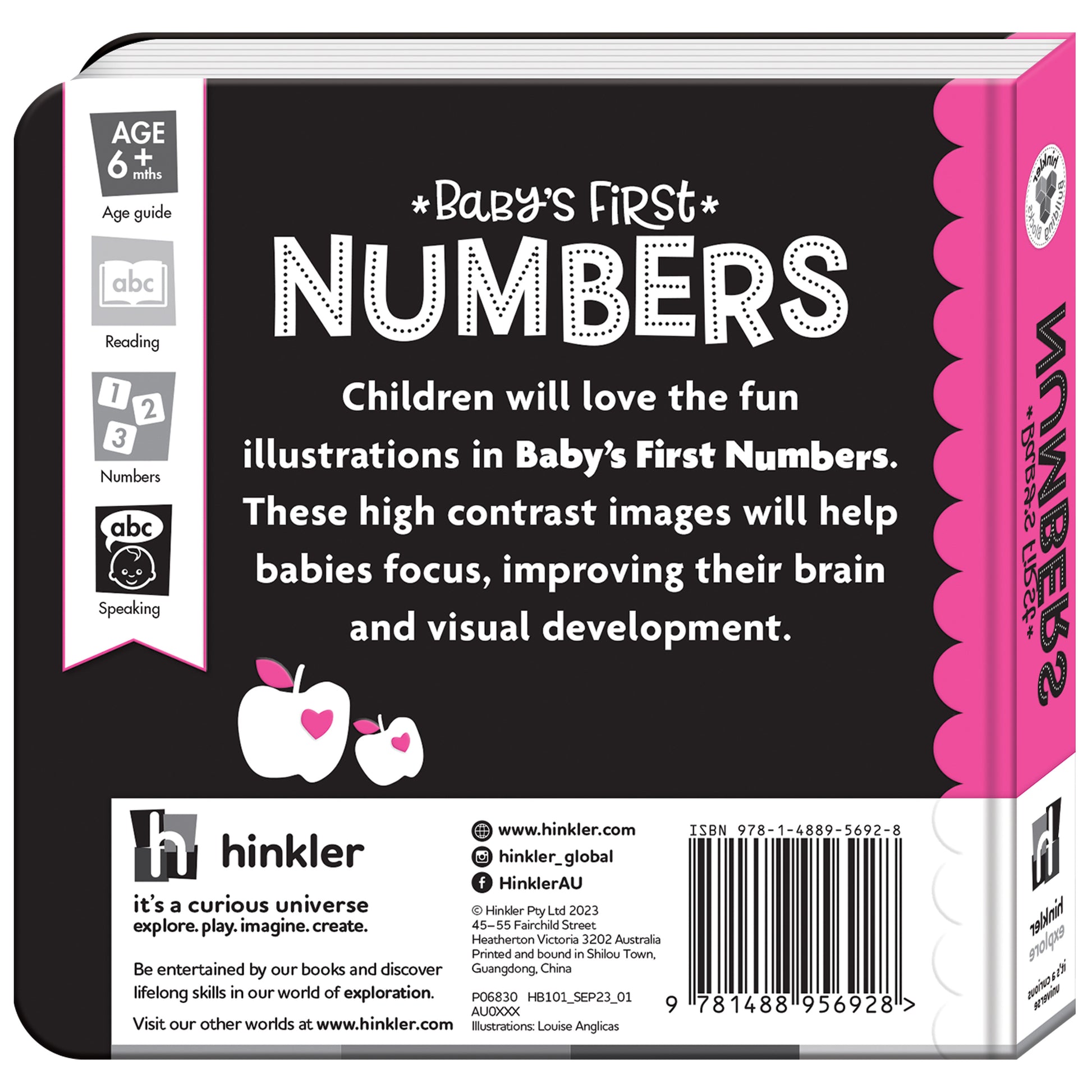 Hinkler Baby’s First High Contrast Neon Board Book | Numbers | available at Bear & Moo