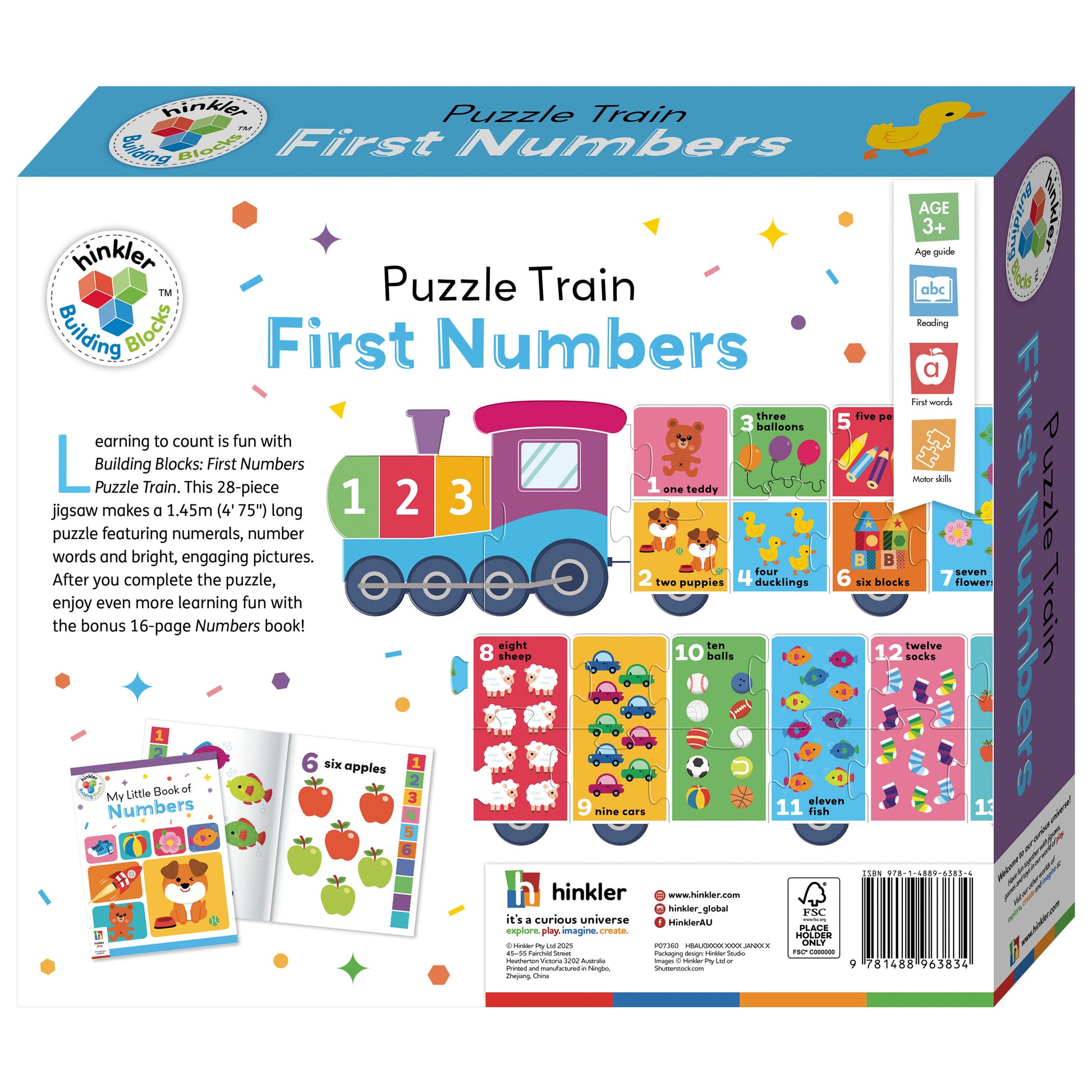 Hinkler Building Blocks Puzzle Train First Numbers available at Bear & Moo