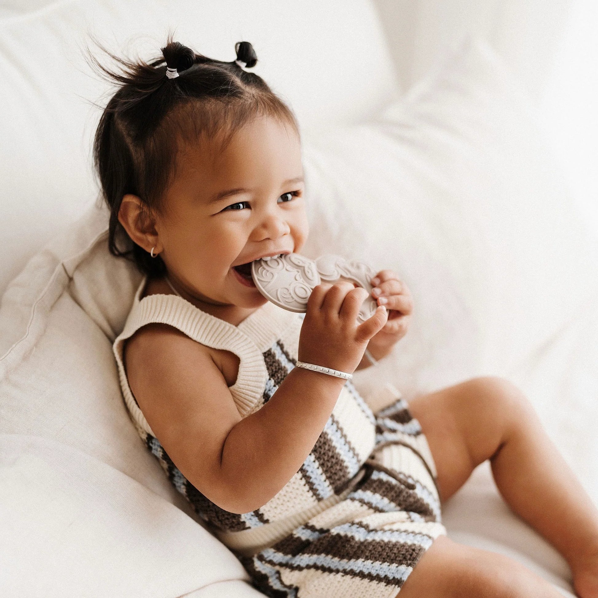BO & KO Baby Tiki Teether in Latte available at Bear & Moo | Silicone Teether