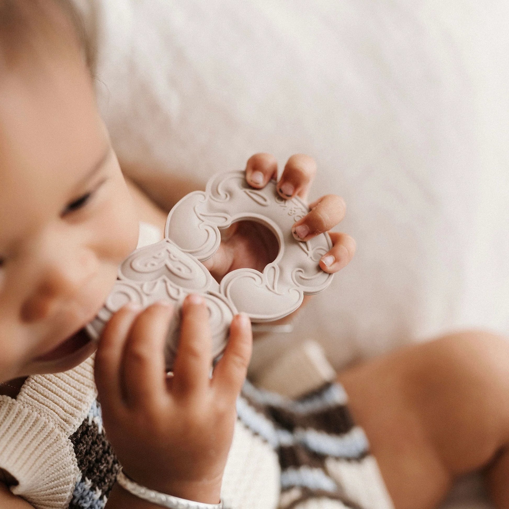 BO & KO Baby Tiki Teether in Latte available at Bear & Moo | Silicone Teether