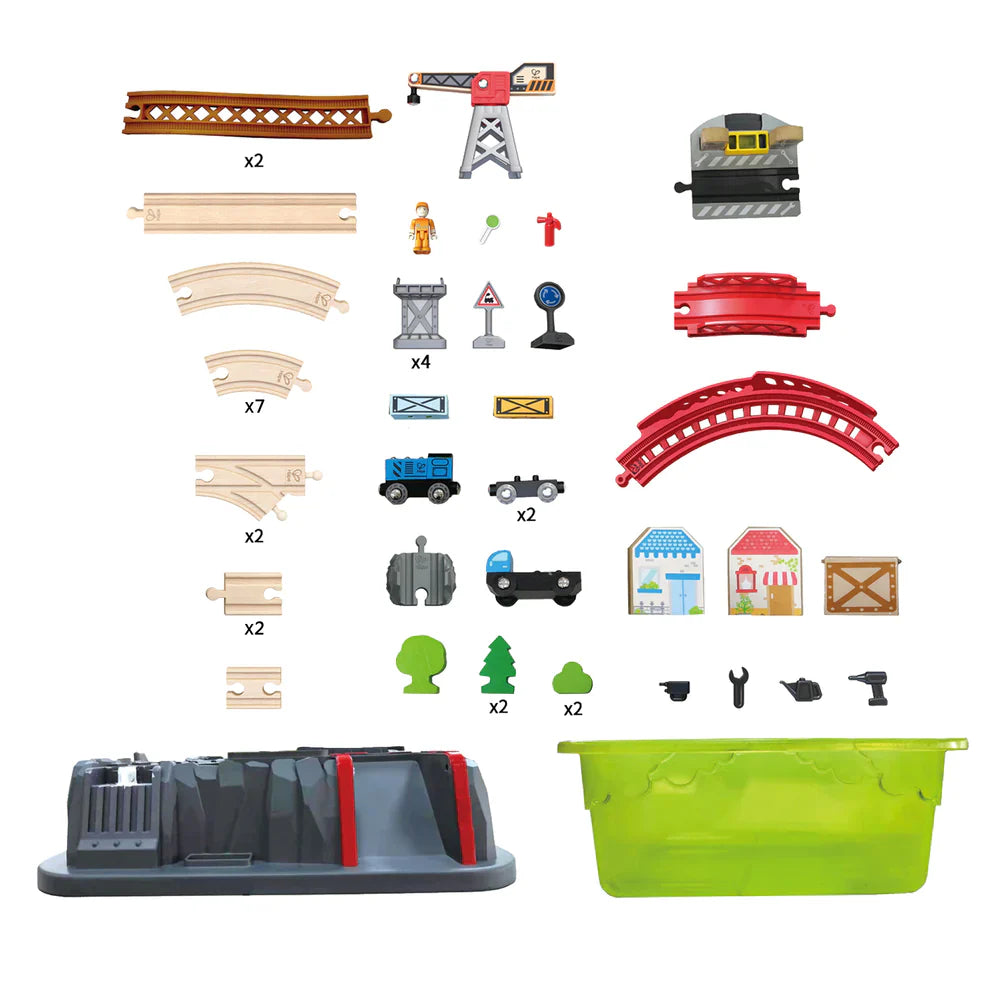 Hape Railway Bucket-Builder-Set available at Bear & Moo