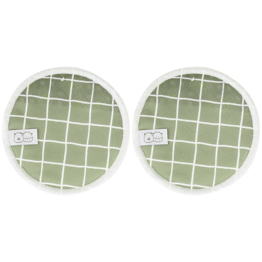 Bear & Moo Reusable Breast Pads | Microfibre & Bamboo Breast Pads in Khaki Gingham