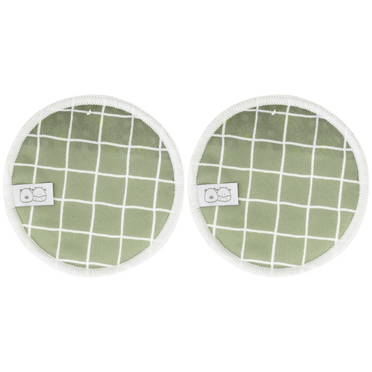 Bear & Moo Reusable Breast Pads | Microfibre & Bamboo Breast Pads in Khaki Gingham