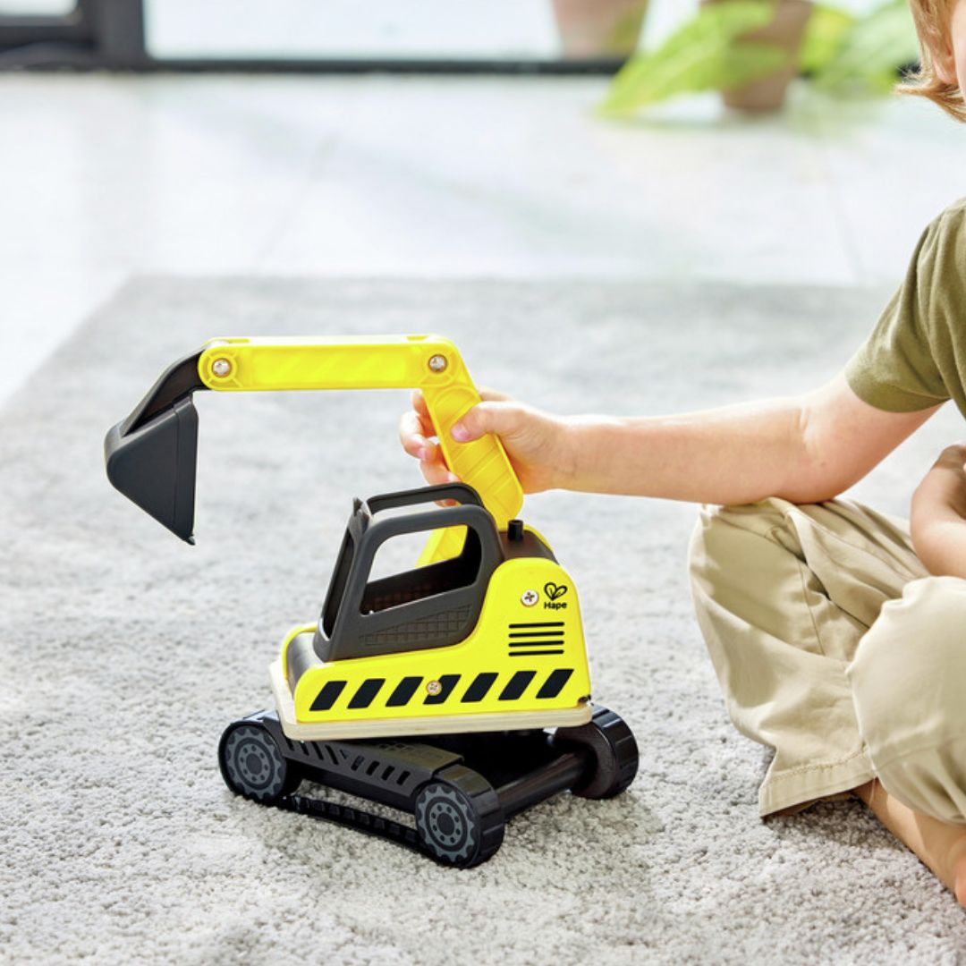 Hape Dig’N Dump Excavator available at Bear & Moo