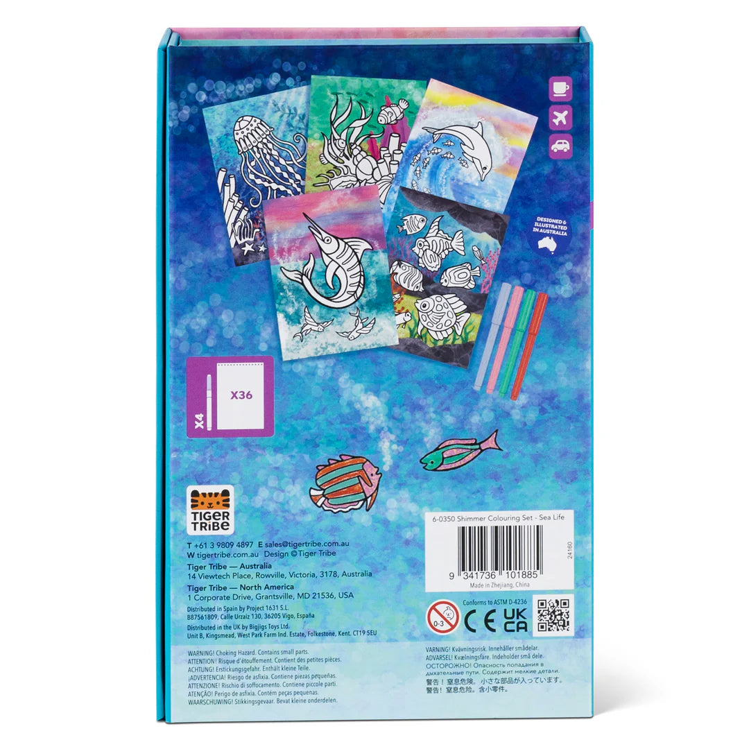 Tiger Tribe Shimmer Colouring Set | Sea Life available at Bear & Moo