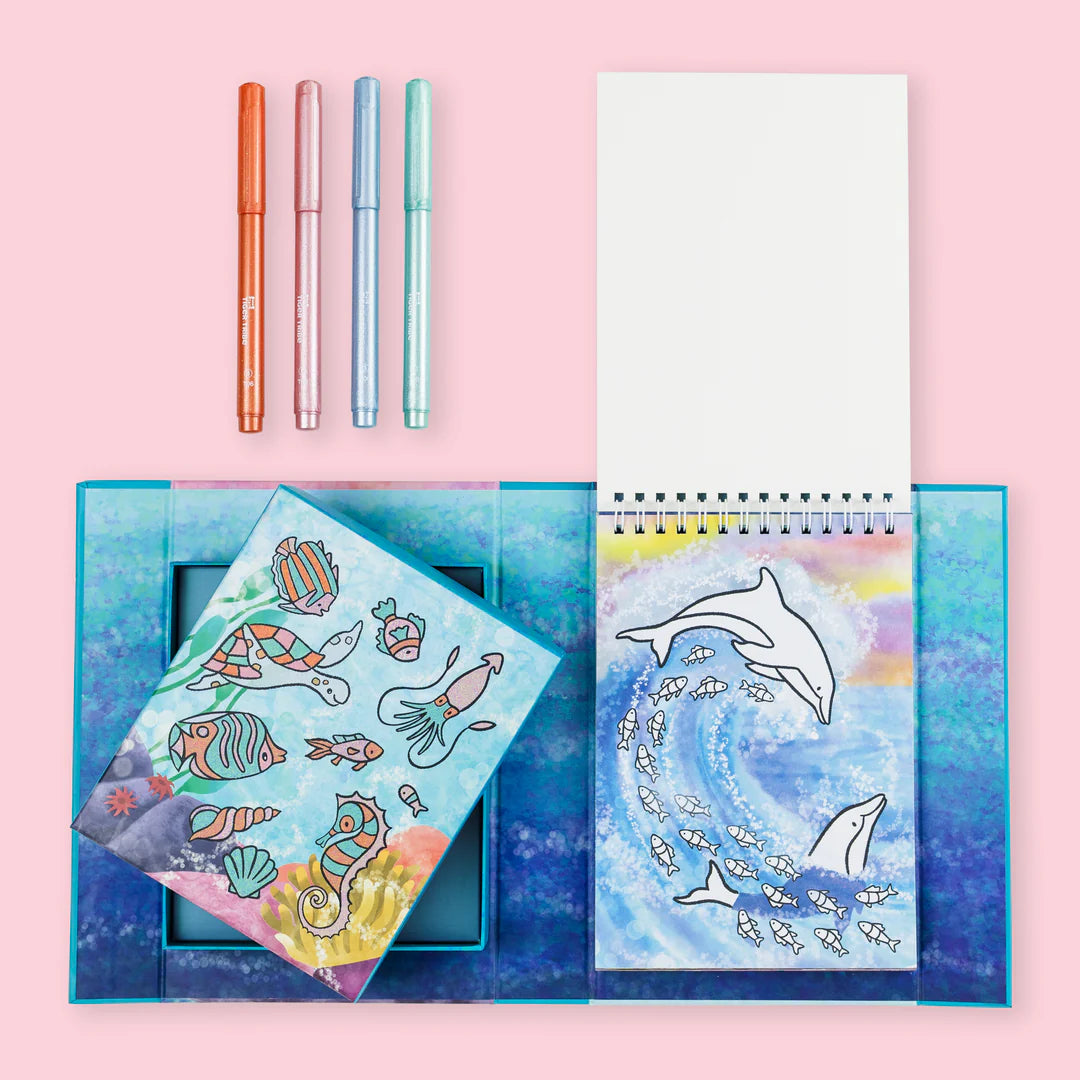 Tiger Tribe Shimmer Colouring Set | Sea Life available at Bear & Moo