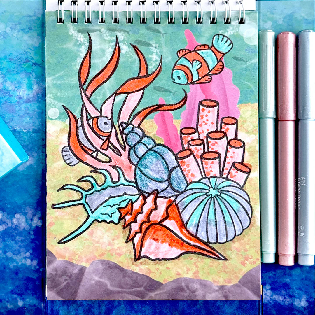 Tiger Tribe Shimmer Colouring Set | Sea Life available at Bear & Moo