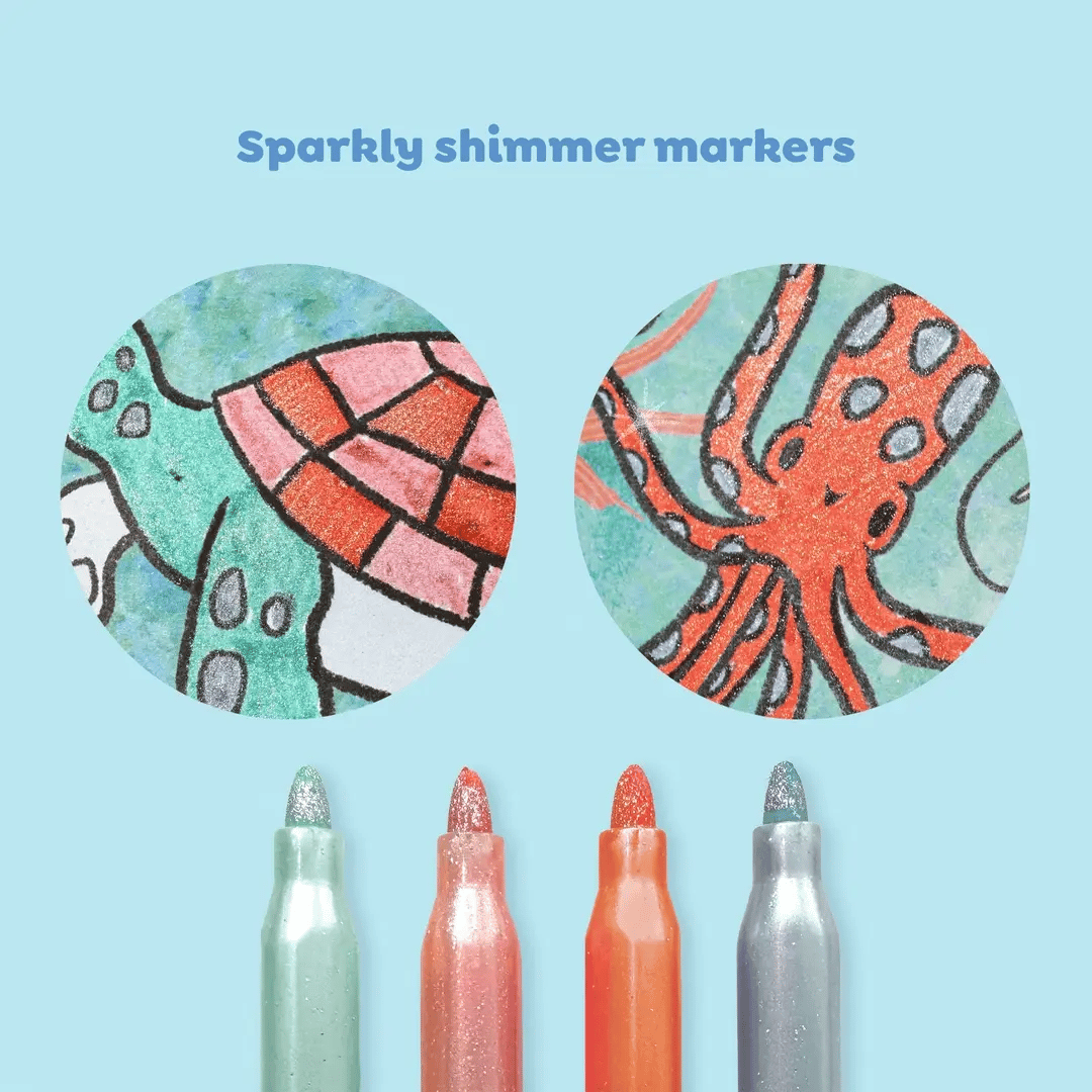 Tiger Tribe Shimmer Colouring Set | Sea Life available at Bear & Moo