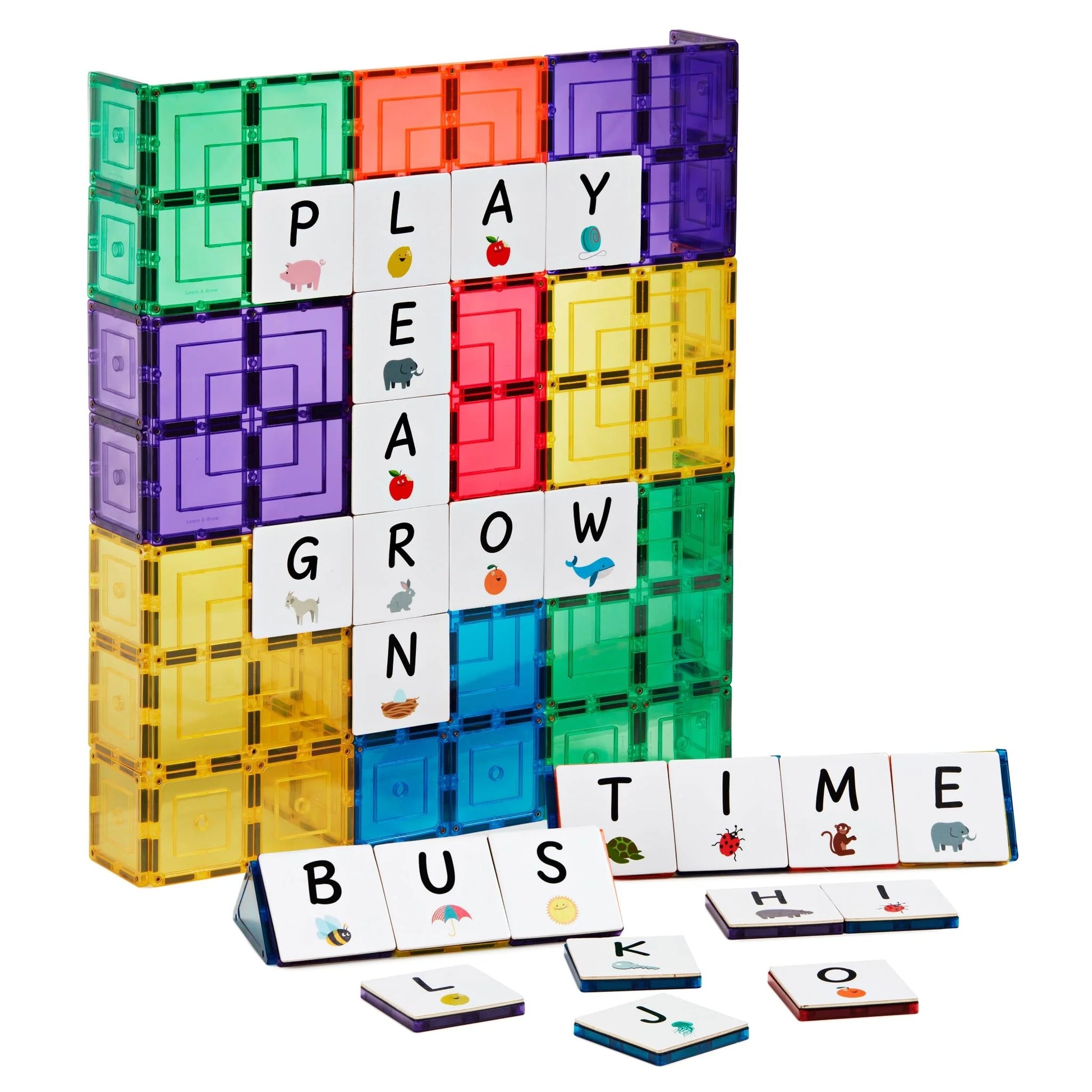 Learn & Grow Magnetic Tile Topper | Alphabet Uppercase | Bear & Moo