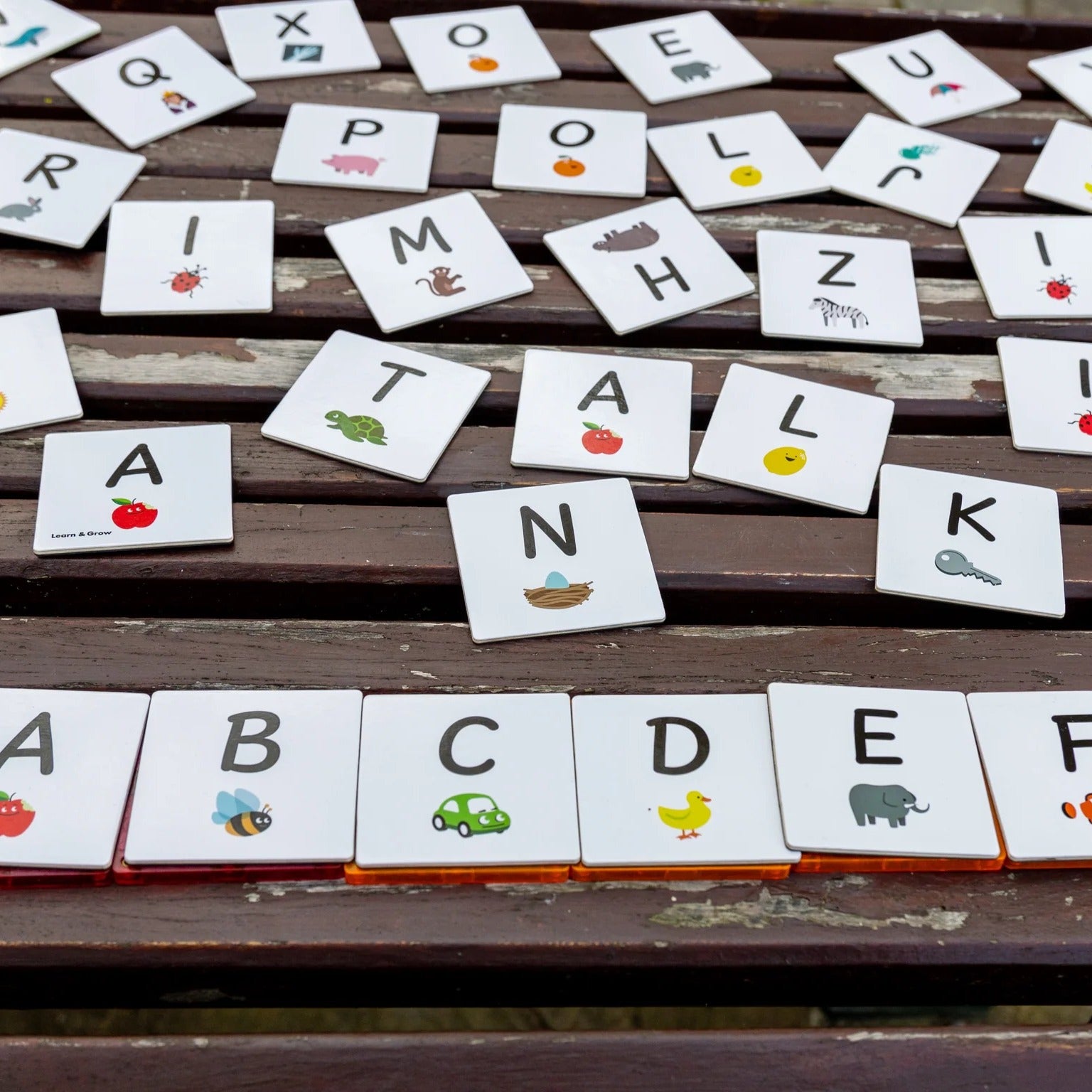 Learn & Grow Magnetic Tile Topper | Alphabet Uppercase | Bear & Moo