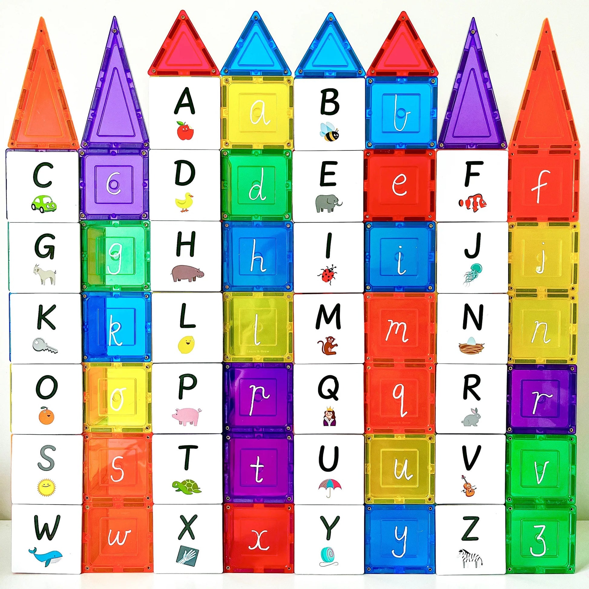 Learn & Grow Magnetic Tile Topper | Alphabet Uppercase | Bear & Moo