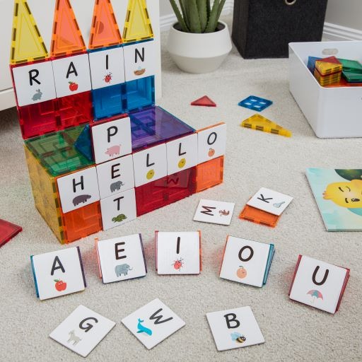 Learn & Grow Magnetic Tile Topper | Alphabet Uppercase | Bear & Moo
