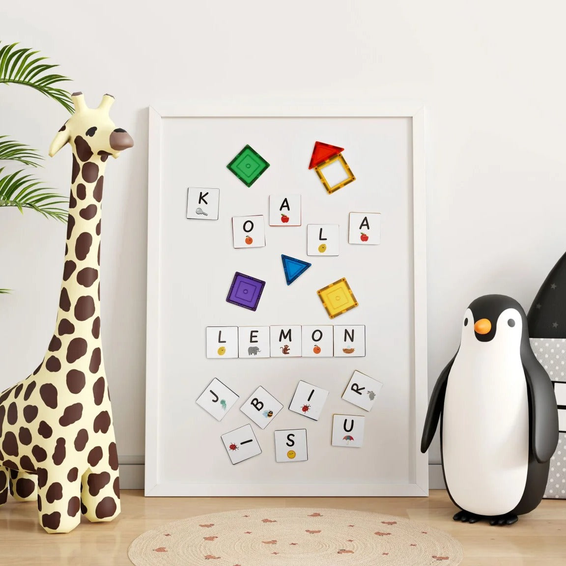 Learn & Grow Magnetic Tile Topper | Alphabet Uppercase | Bear & Moo
