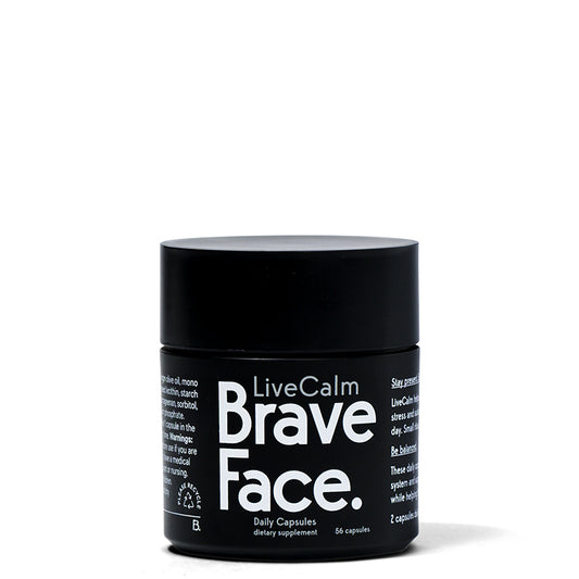 BraveFace LiveCalm daily capsules available at Bear & Moo