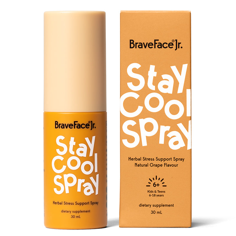 BraveFace Stay Cool Spray Herbal Stress Support available at Bear & Moo