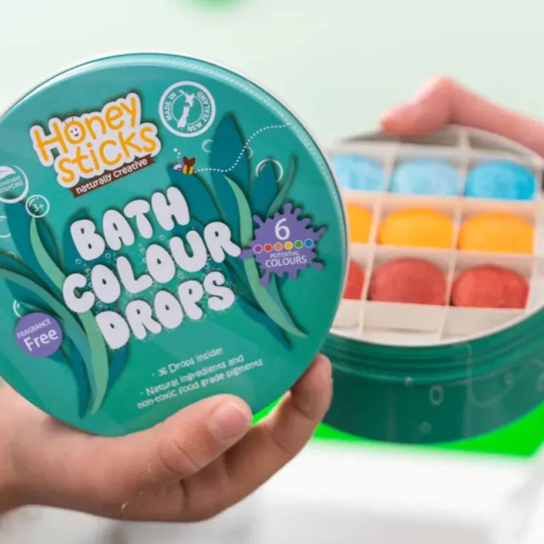 Honeysticks Bath Colour Drops available at Bear & Moo