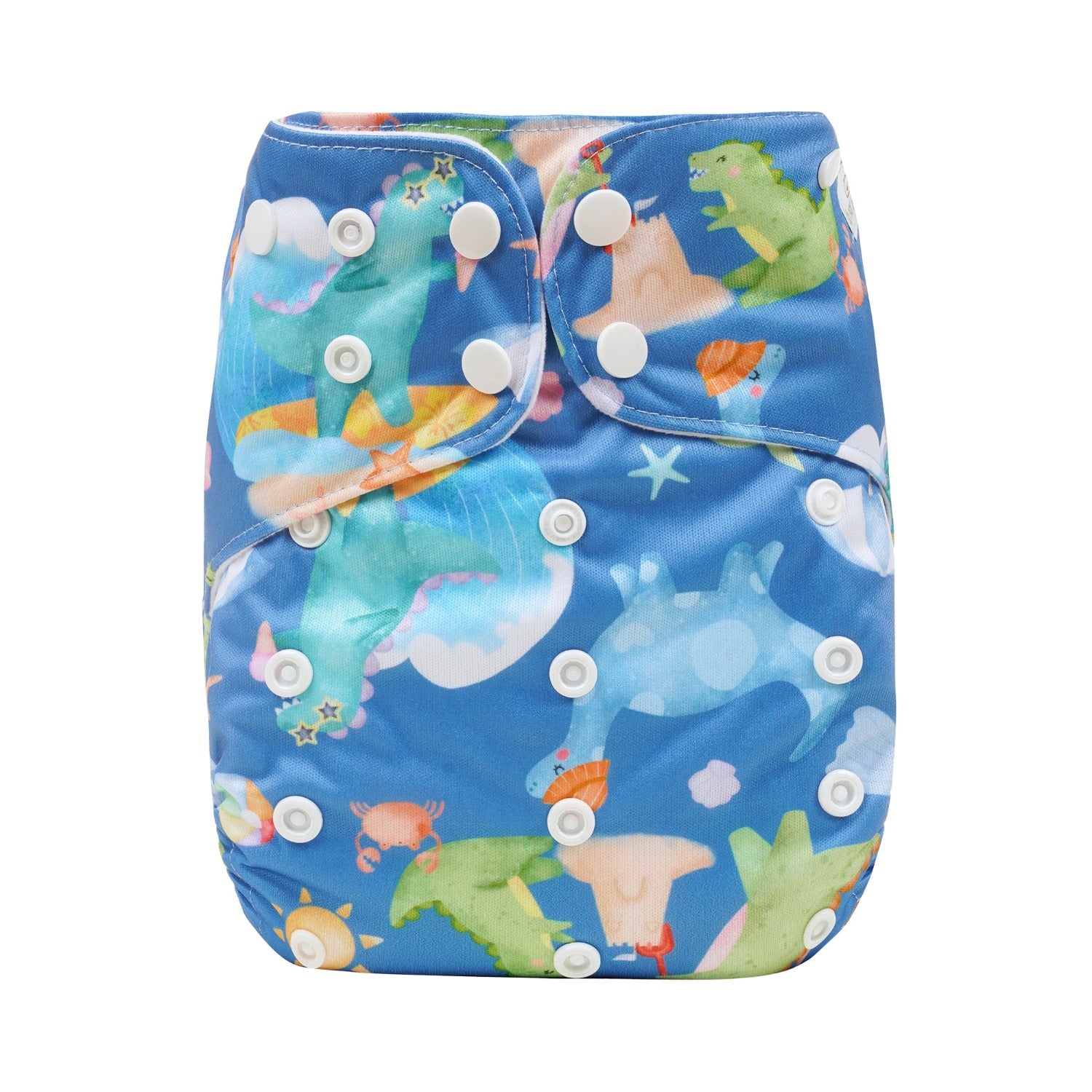 Bear & Moo Beach Dinos Cloth Nappy | Large Reusable Cloth Nappy