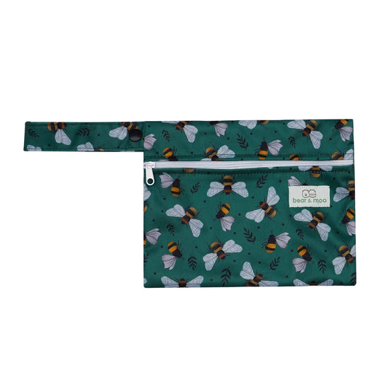 Bear & Moo Mini Wet Bag | Bees & Leaves