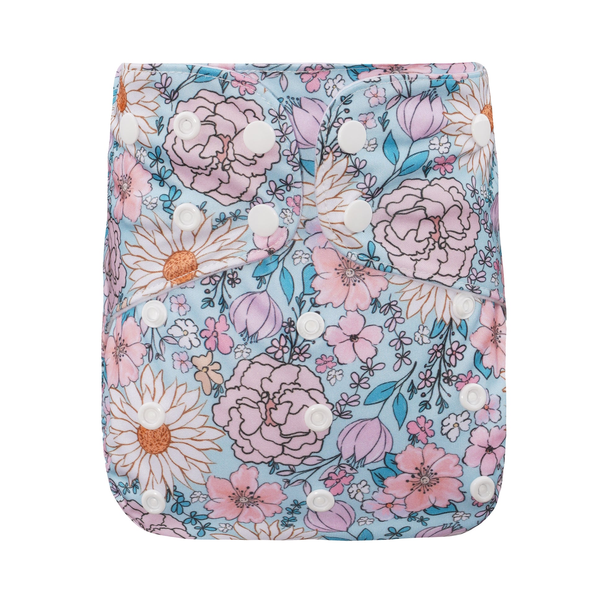Bear & Moo Reusable Cloth Nappy in Boho Floral print | Luxe