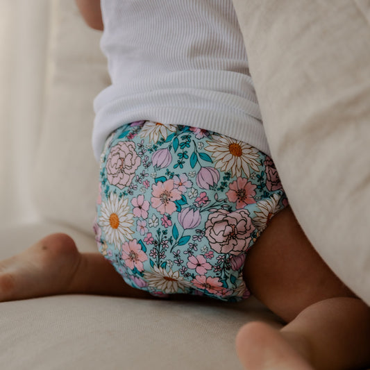 Boho Floral Cloth Nappy | One Size Fits Most