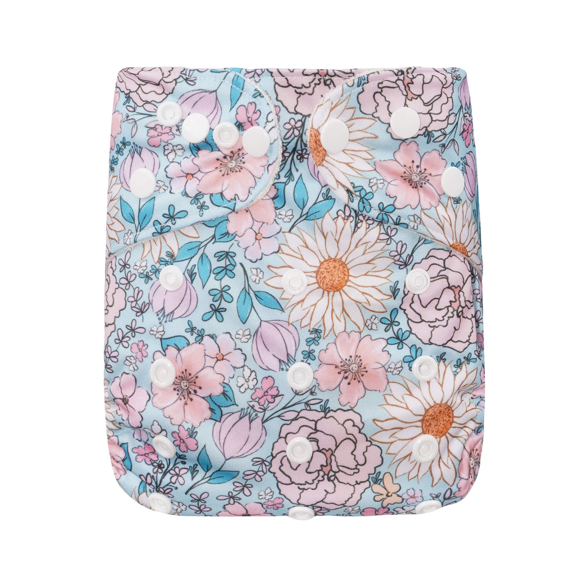 Bear & Moo One Size Fits Most Reusable Cloth Nappy in Boho Floral