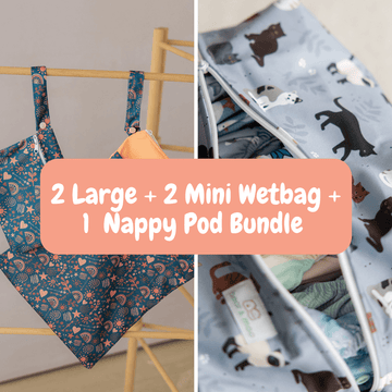 Double Wet Bags + Nappy Pod Bundle