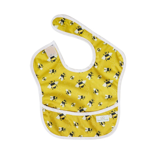 Bear & Moo Classic Bib | Waterproof Reusable Bib | Busy Bees print