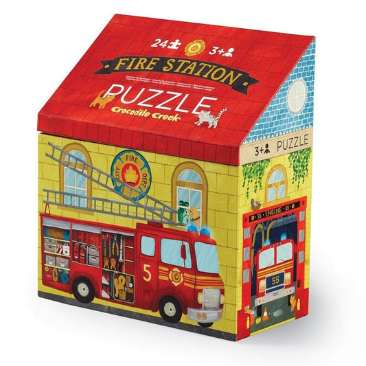 Crocodile Creek Fire House Puzzle 24 piece available at Bear & Moo