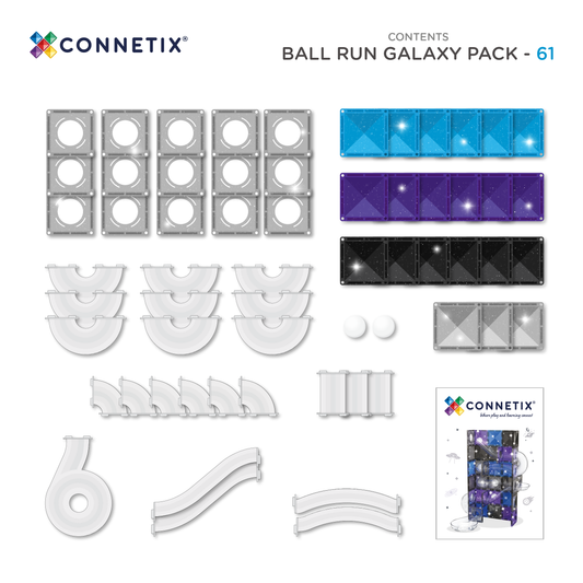 CONNETIX | 61 Piece Ball Run Glitter Galaxy Pack