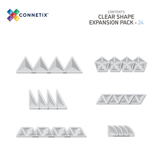 CONNETIX | 24 Piece Clear Shape Expansion Pack