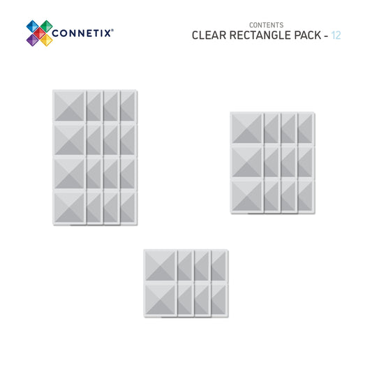 CONNETIX | 12 Piece Clear Rectangle Pack