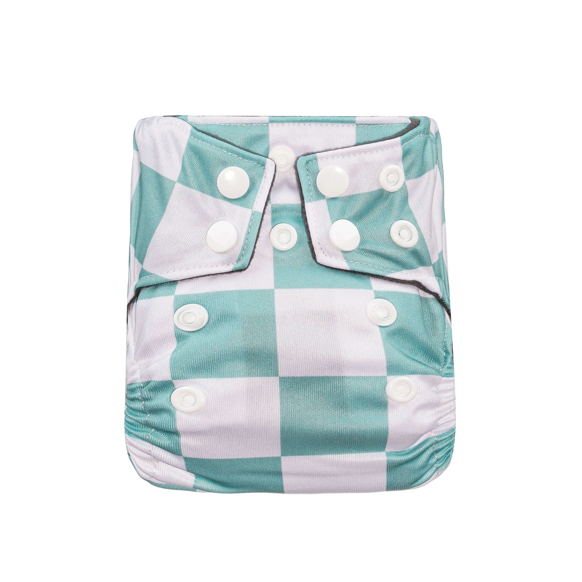Bear & Moo Newborn Reusable Microfibre and Charcoal Bamboo Nappy in Checkerboard