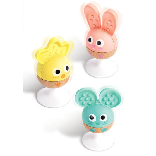 Hape Cheery Critter Rattle Trio available at Bear & Moo