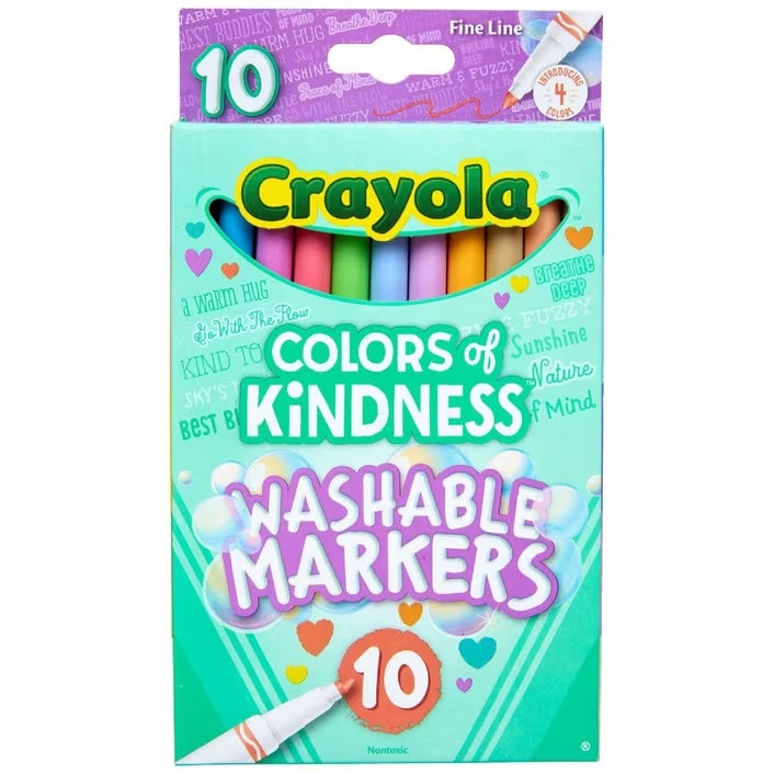 Crayola Colours of Kindness Fineline Washable Markers 10pk available at Bear & Moo