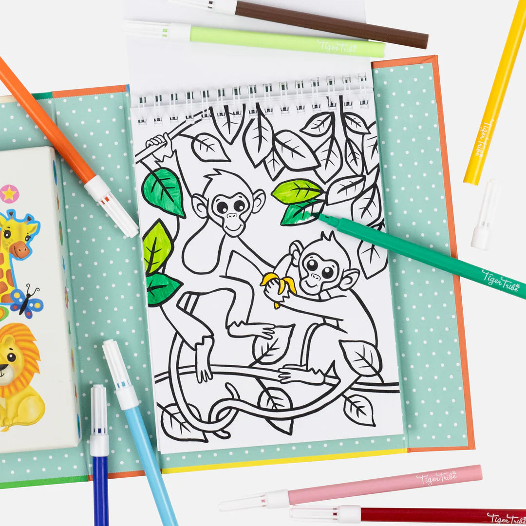 Tiger Tribe Colouring Set - Zoo available at Bear & Moo