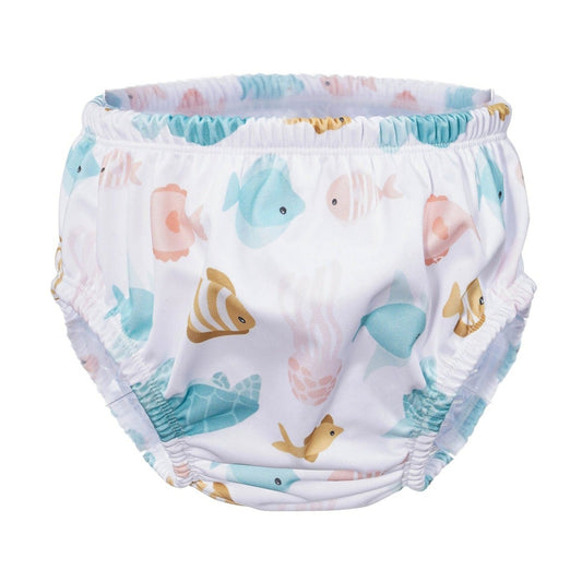 Bear & Moo Large Reusable Swim Nappy in Coral Cuties