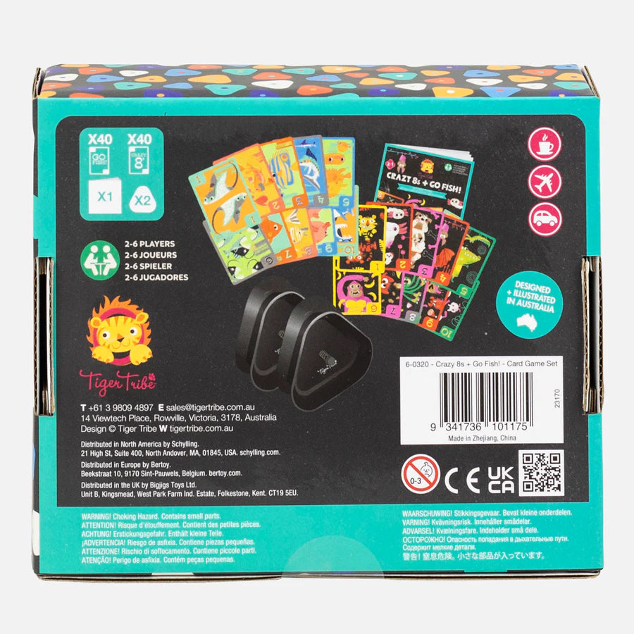 Tiger Tribe Crazy 8s + Go Fish! card game available at Bear & Moo