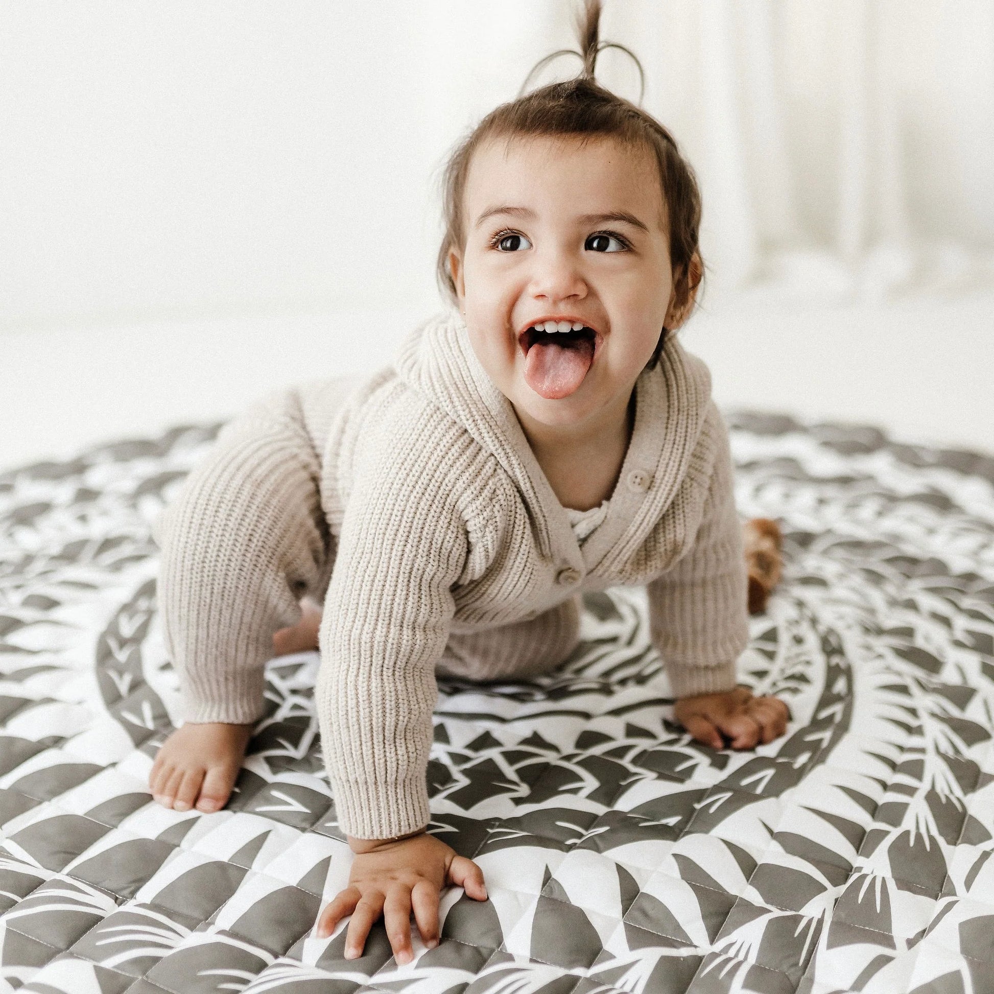 BO & KO Baby Polynesian Inspired Playmat in Olive available at Bear & Moo