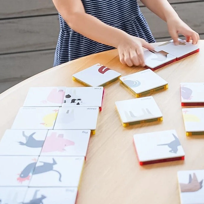 Learn & Grow Magnetic Tile Topper | Duo Animal Puzzle Pack available at Bear & Moo