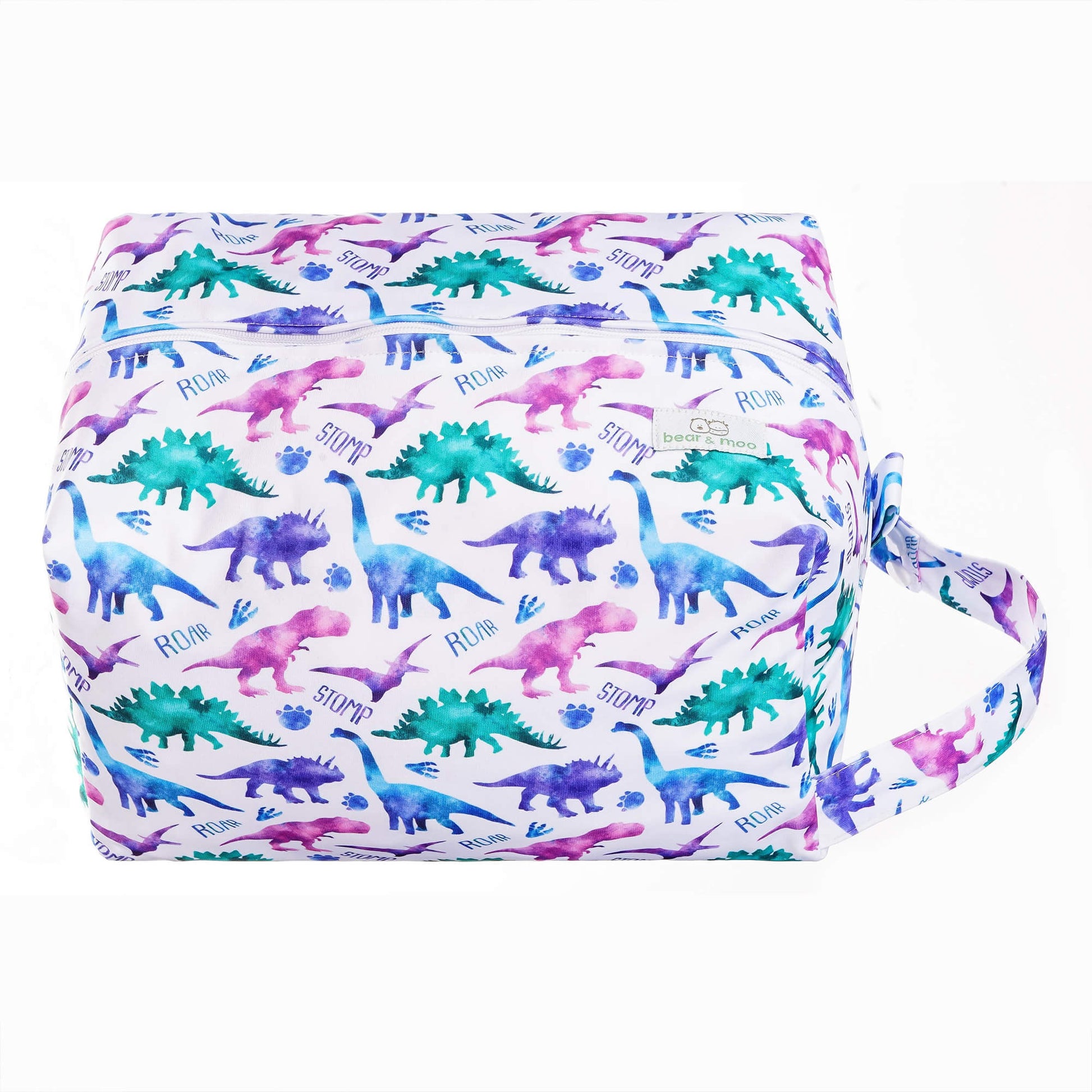 Bear & Moo Nappy Pod | Waterproof Baby Bag in Dino Stomp Print