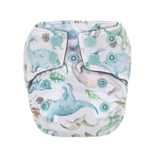 Bear & Moo Reusable Bamboo Charcoal and Microfibre Newborn Nappy in Dinosaurs