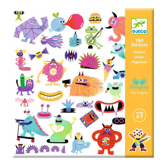 Djeco Monsters Stickers 160 pack available at Bear & Moo