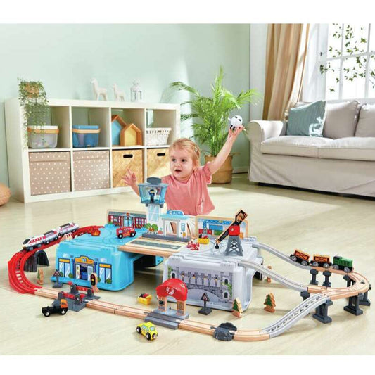 Hape Mega Metropolis Train Bucket Set available at Bear & Moo