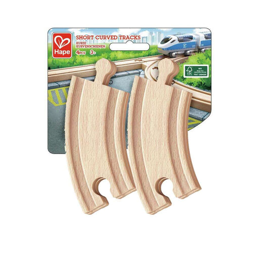 Hape Short Curved Track Pieces available at Bear & Moo