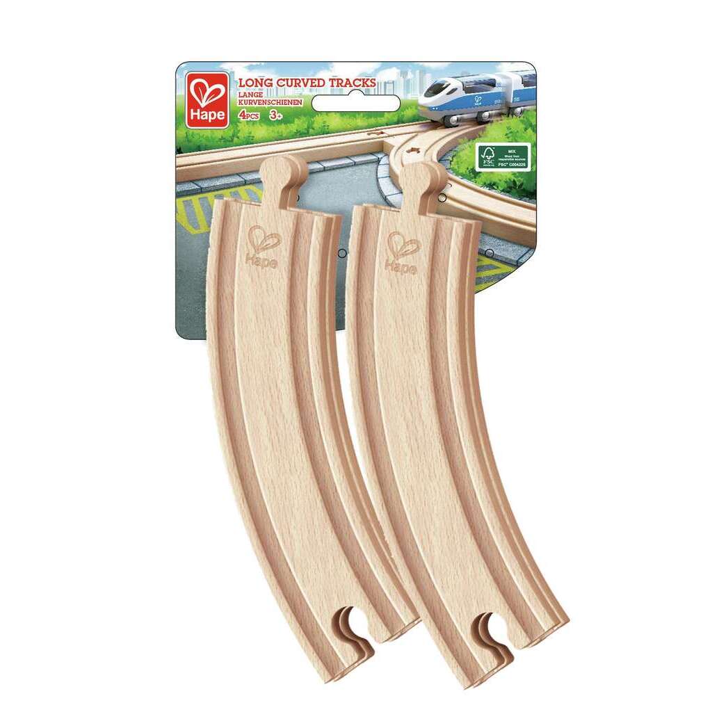 Hape Long Curved Track Pieces | 4 Piece available at Bear & Moo