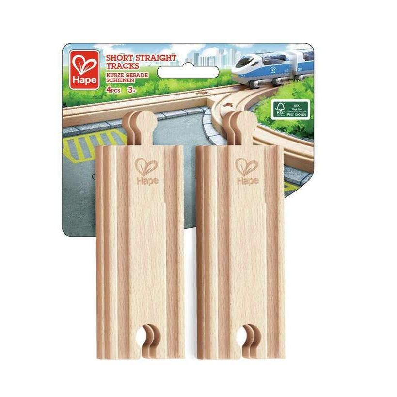 Hape Short Straight Track Pieces | 4 Piece available at Bear & Moo