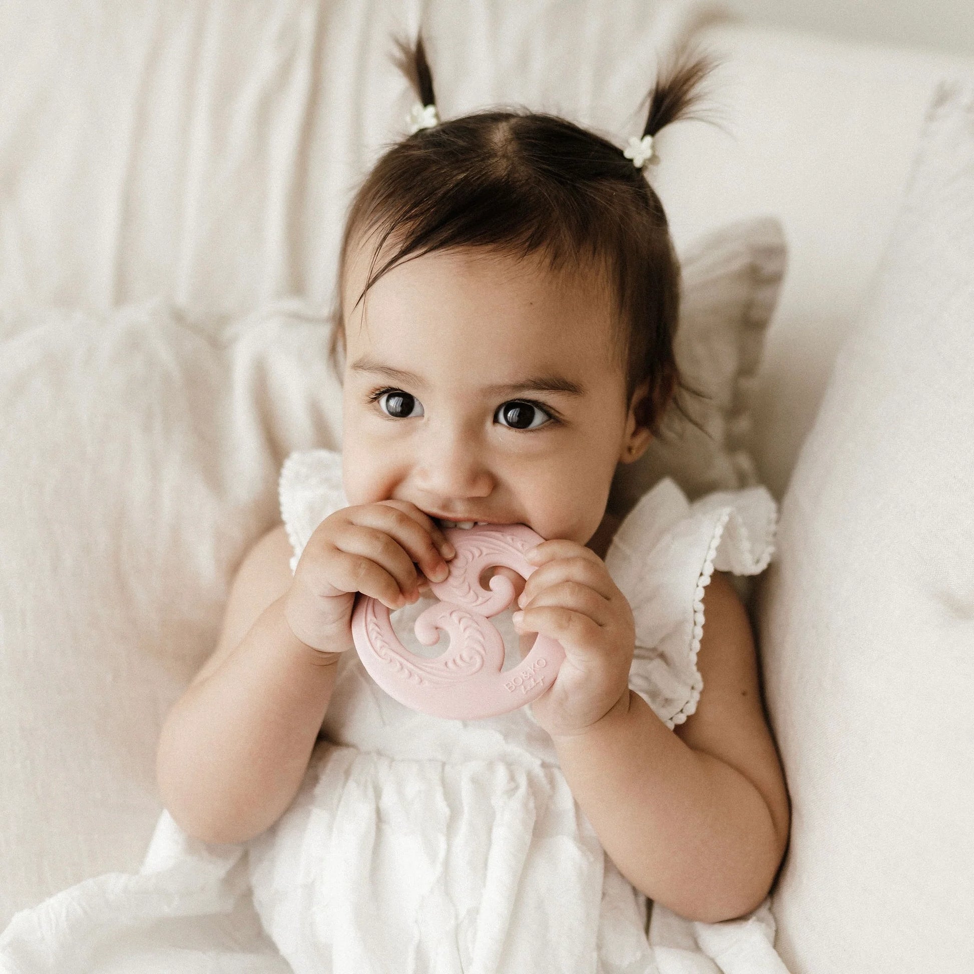 BO & KO Baby Koru Teether in Posey available at Bear & Moo
